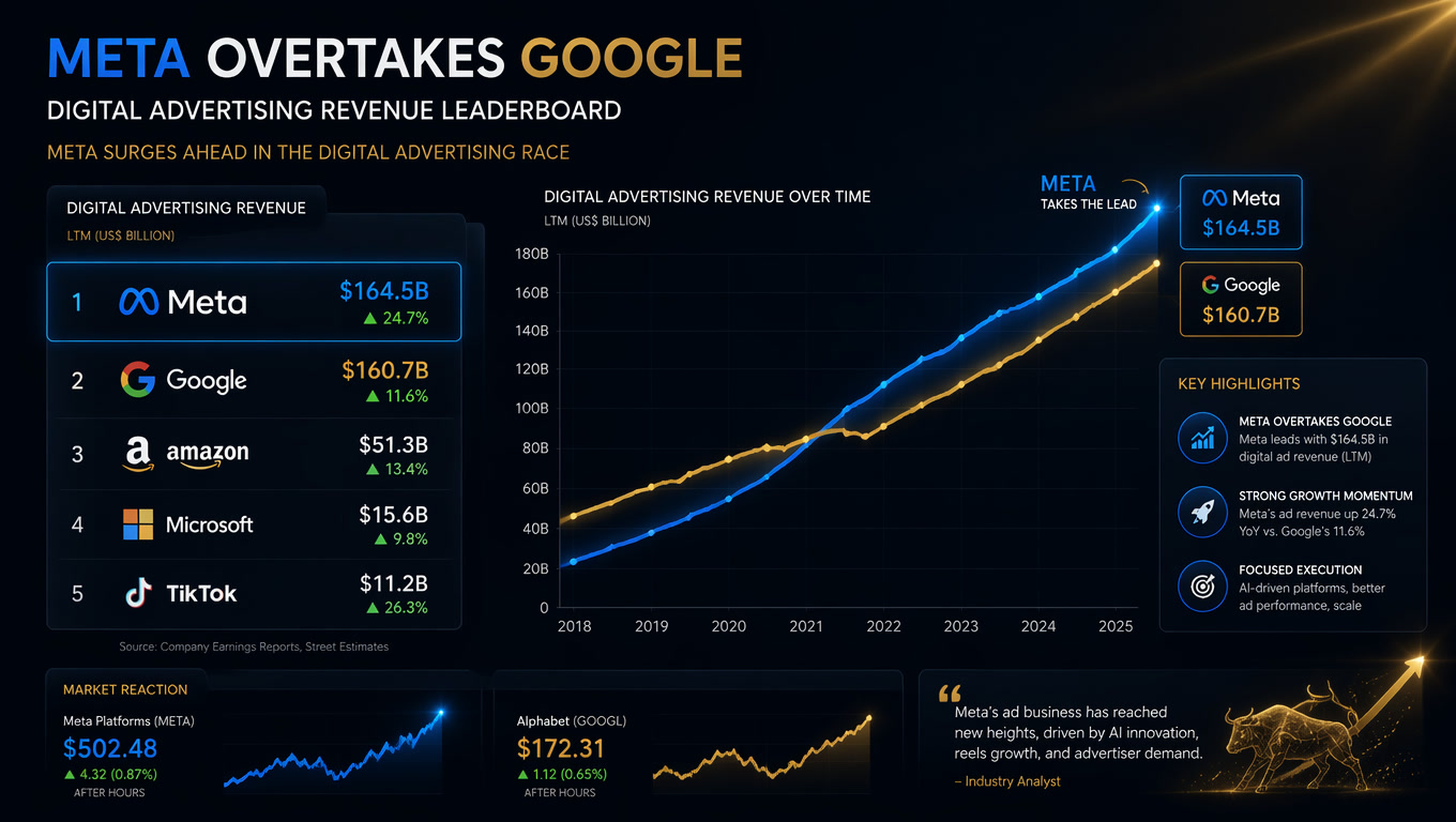 Meta Overtakes Google in Ad Revenue: What Changes for Your Paid Media Budget